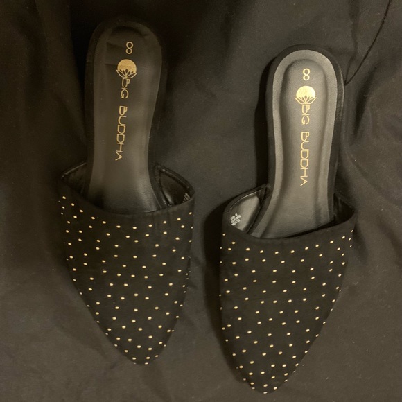 Ladies Black Mule Slides - Picture 1 of 2